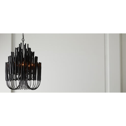 Tilda 5 Light 21 inch Black Stained Wood/Black Chandelier Ceiling Light